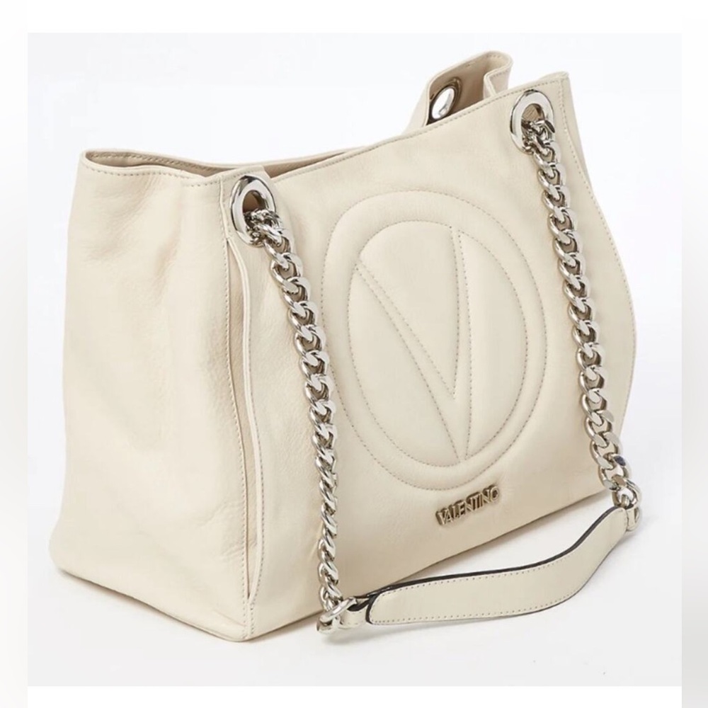 💯VALENTINO BY MARlO VALENTINO SLOCHY SHOULDER TOTE BAG ON CHAIN